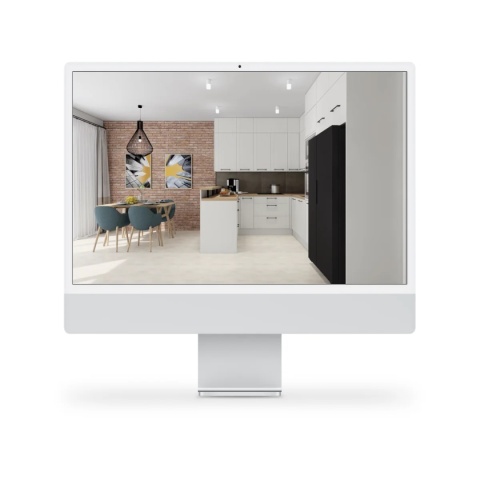 KD Max – program do projektowania kuchni 3D – interfejs z wizualizacją kuchni