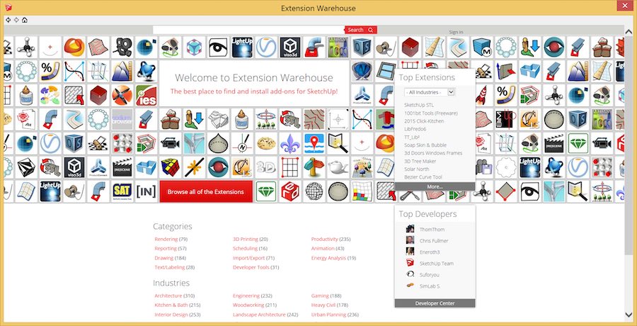 extension warehouse sketchup