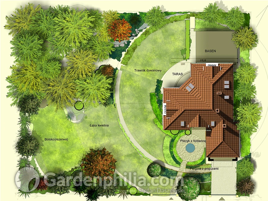 przykładowy projekt wykonany w programie Gardenphilia DESIGNER