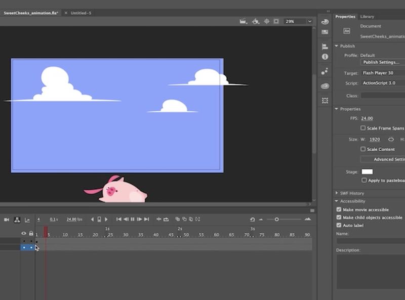 animate adobe , ruchome postacie